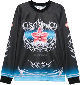 Casablanca T-shirt con stampa - Nero