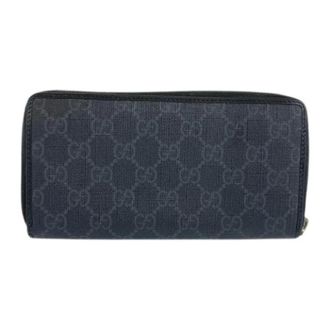 Gucci Pre-owned Wallets, female, Black, Size: ONE SIZE Pre-owned GG Supreme Canvas Leather Long Wallet