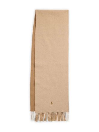 Polo Ralph Lauren fringed wool scarf - women - Wool/Recycled Wool - One Size - Neutrals