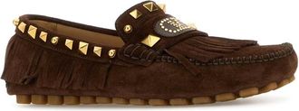 Valentino Garavani Womens Plaster Loafer Brown Leather