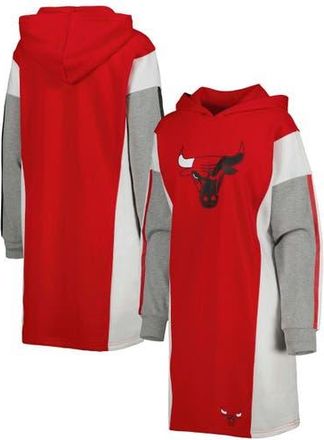 G-III 4Her by Carl Banks Womens G-III 4Her by Carl Banks Red/White Chicago Bulls Bootleg Long Sleeve Hoodie T-Shirt Dress at Nordstrom, Size Small