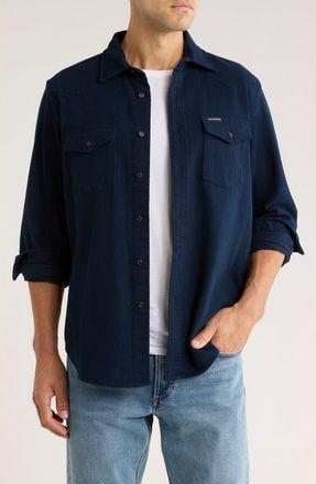Brooks Brothers Twill Western Shirt in Navy at Nordstrom Rack, Size Xx-Large