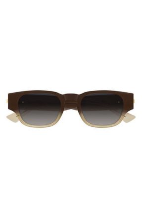 Bottega Veneta 51mm Oval Sunglasses in Honey Light Orange at Nordstrom