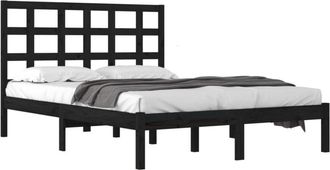 vidaXL Vidaxl - Estructura De Cama De Madera Maciza De Pino Negra 200x200 Cm