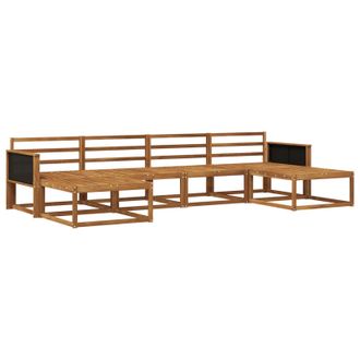 vidaXL Conjunto De Sof&aacute;s De Exterior 6 Pcs Natural Vidaxl