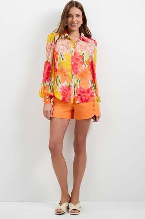 Trina Turk Monte Balloon Sleeve Top in Como at Nordstrom, Size Medium