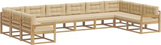vidaXL Conjunto De Sof&aacute;s De Exterior 10 Uds. Y Beige Vidaxl