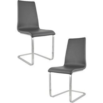 Tommychairs Tommychairs 2 Berlin chairs steel legs, wood seat and dark grey faux leather