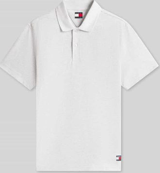 Tommy Jeans Regular Fit Poloshirt aus reiner Baumwolle in Hellgrau Melange, Gr&ouml;&szlig;e XXL