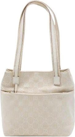 Gucci Pre-owned Vintage Tote Bag - Dames - Vintage Shopper - Beige - ONE Size - Leer - Vintage