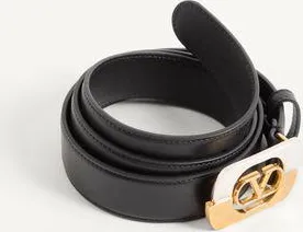 Valentino Garavani Cintura Valentino Garavani Vlogo Signature In Vitello Lucido 30 Mm Uomo NERO 090