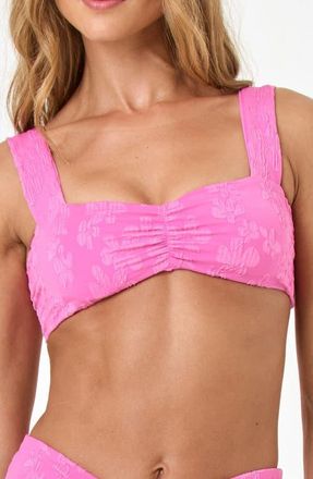 L*Space Marlee Shirred Bikini Top in Hottest Pink at Nordstrom, Size X-Small