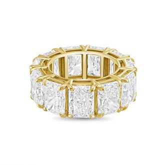 Diana M. Jewels 14kt yellow gold 19.00cts radiant lab grown diamond eternity band