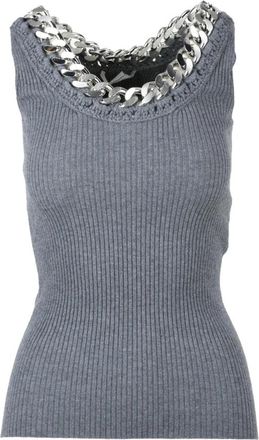 Stella McCartney Stella Mc Cartney top - Dames - Tops zonder mouwen - Grijs - M - Wol - Tops