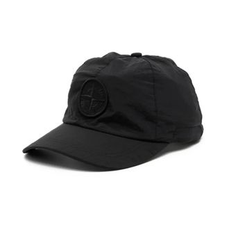 Stone Island Hats & Caps, male, Black, L, Black Cotton Hat