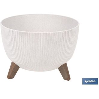 cofan Cofan - Maceta Con Patas Y Filtro De Drenaje Color Blanco Wpc &Oslash; 395 X 255 Mm 21 L Caja 5 Unid