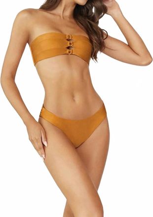 PilyQ River Ring Bandeau Bikini Top In Sand Dune