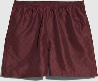 Gucci Printed Polyester Poplin Swim Shorts, Size 44 IT, Red, Ready-to-wear