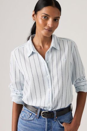Levi's Classic Shirt - Mujer - XS - Azul / Daisy Stripe Country Air Cotton Linen