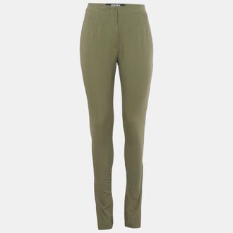 Jacquemus Green Linen Blend Skinny Trousers