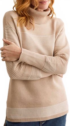 Tribal Womens T-Neck Sweater In Cashmere