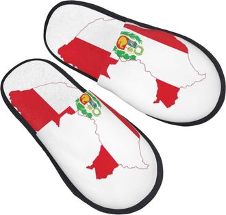 Generic Peru Flag Map Men Women Slippers Slip On Shoes Soft Sliders For Indoor Outdoor Winter M