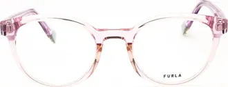 Furla VFU642V Round Acetate Eyeglasses - Pink