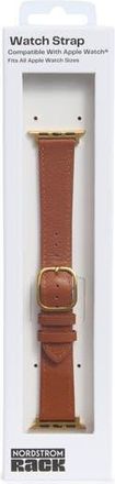Nordstrom Rack Leather Apple Watch Watchband in Cognac- Gold at Nordstrom Rack