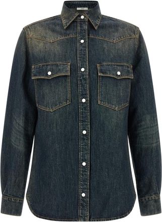 Fendi Camisa vaquera Western - Blouses & Shirts - Mujer - Azul - 2XS