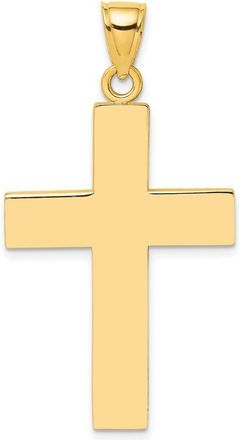 Diamond2Deal 10k Yellow Gold Polished Large Block Cross Open Back Charm