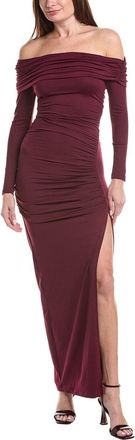 Susana Monaco One Arm Off Shoulder Side Slit Dress
