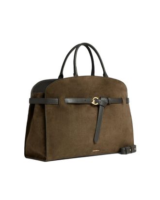 Coccinelle Womens Suede Handbag Sabine Taupe Taupe-Taupe Handbags Taupe/taupe Hand Bags