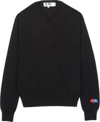 Comme Des Gar&ccedil;ons FW25 x Invader Double Pixel Heart Knitwear Black AZ-N086-051-1