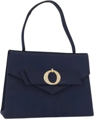 Dior Pre-owned Handbags, female, Blue, Size: ONE SIZE Pre-owned Vintage Satin Hand Bag