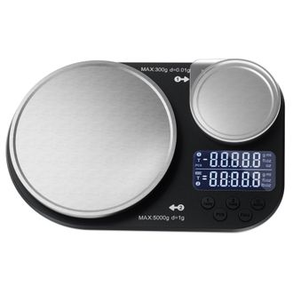 OEM Balanza De Cocina Digital De Doble Plataforma, Pesa Hasta 5 Kg Y 300 G, Balanza Digital Con Plataforma De Pesaje De Acero Inoxidable, Ideal Para Cocin