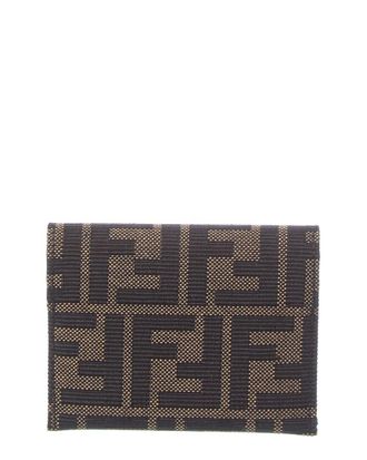 Fendi Fendi Ff Jacquard Canvas Card Case