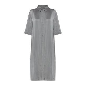 Jil Sander Shirt Dresses, female, Gray, Size: M Satin Shirt