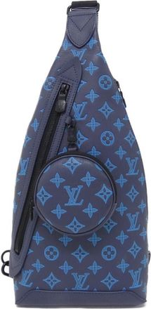 Louis Vuitton Black Blue Monogram Navy Monogram Shadow Pouch Shoulder Bag (Pre-Owned)