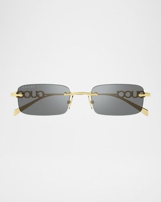 Gucci Men & apos;s GG1808SM Metal Rectangle Sunglasses