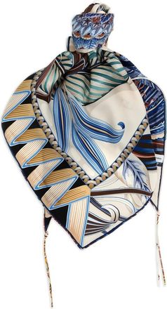 Ferragamo Giada print tassel scarf - Neutrals