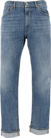 TELA GENOVA Cosmy Retro Mid-Blue Tapered-Leg Jeans