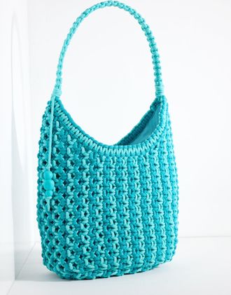 Talbots Knotted Cord Hobo Bag - Turquoise Blue - 001 Talbots