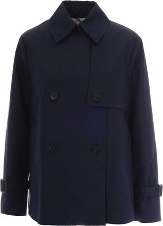 Max Mara Trench Coats, female, Blue, Size: 2XS Trench Coats