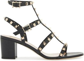 Valentino Garavani Black Calfskin Flat Womens Sandals