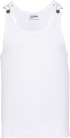 Jean Paul Gaultier ribbed-knit cotton tank top - unisex - Cotton - S - White