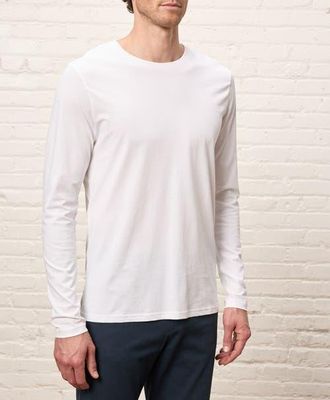 Pact Organic Cotton Mens Softspun Essential Crewneck Long Sleeve Tee in White at Nordstrom, Size Xx-Large