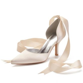 Miyoopark Women Shoes Heels for Wedding Closed Pointed Toe Evening Pumps Shoes M519 Champagne UK 7.5