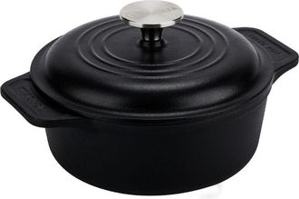 Victoria Victoria 31114 Horno Holand&eacute;s Olla Inducci&oacute;n Hierro Fundido Curado 20cm, Cocotte 1,9l, Sin Ptfe Ni Pfoa Negro