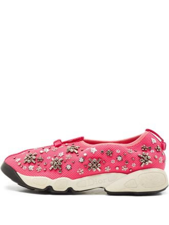 Dior Fusion crystal-embellished sneakers - Pink