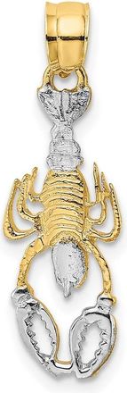Diamond2Deal 14k Yellow Gold and White Rhodium Lobster Charm Pendant